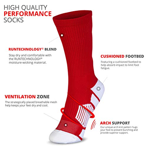 ChalkTalkSPORTS Custom Team Number Socks | Youth & Adult Athletic Performance Socks | Red | Choose Your Number - Image 5