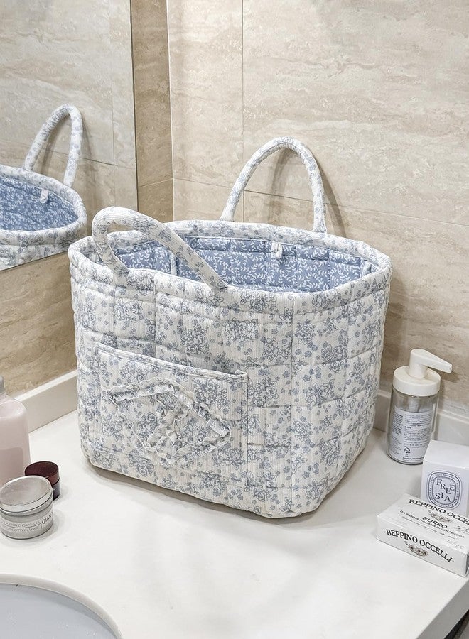 ANKICK Fabric Storage Basket Boho Large Collapsible Floral Laundry Nursery Hamper Knitting Storage for Car Clothes Toys - Image 1