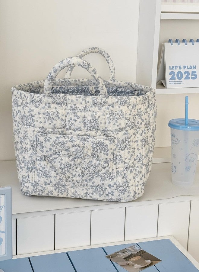 ANKICK Fabric Storage Basket Boho Large Collapsible Floral Laundry Nursery Hamper Knitting Storage for Car Clothes Toys - Image 2
