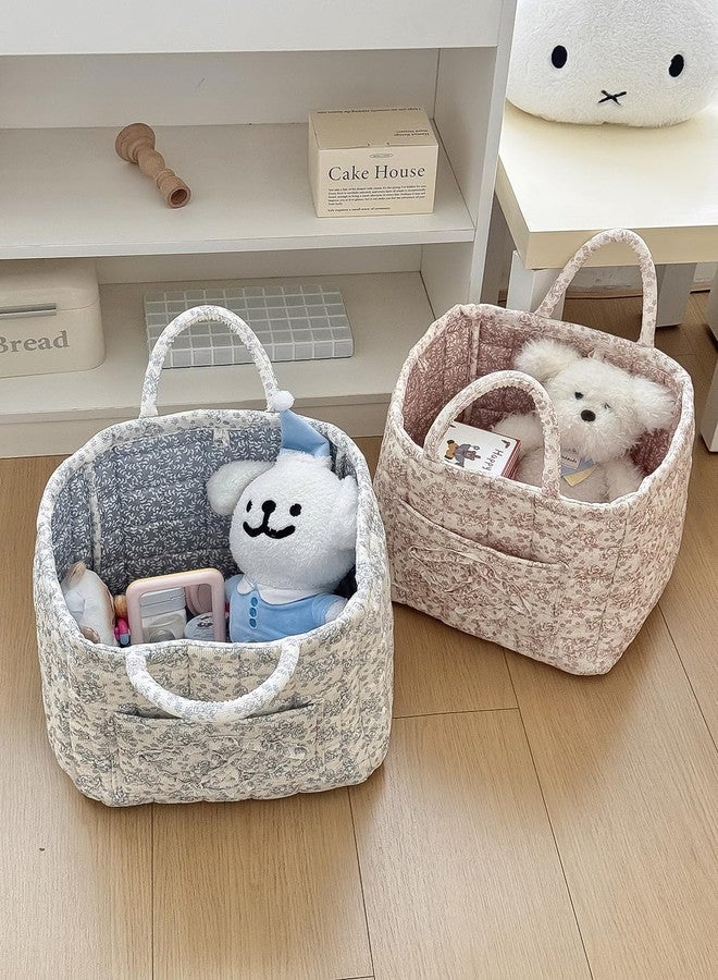 ANKICK Fabric Storage Basket Boho Large Collapsible Floral Laundry Nursery Hamper Knitting Storage for Car Clothes Toys - Image 4