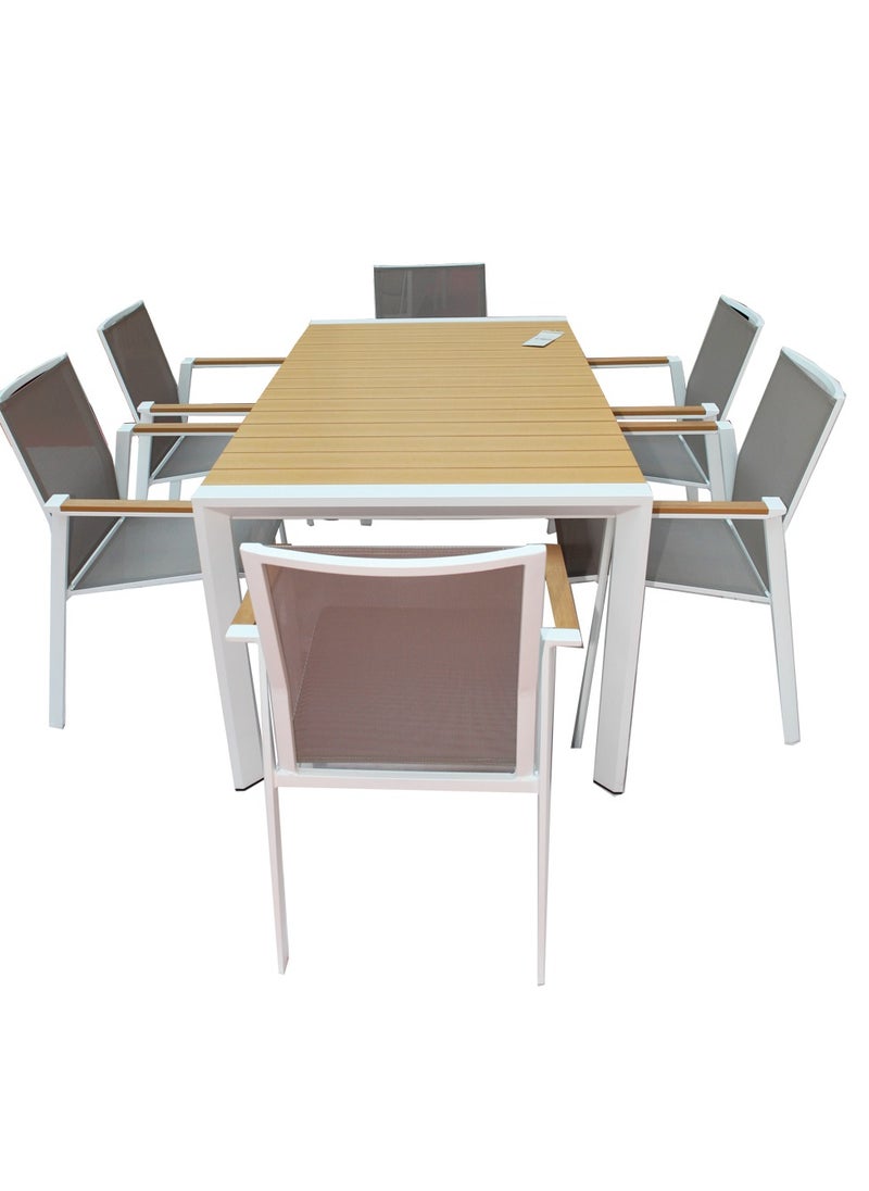 Swin Furniture Aluminum Alloy 6-Seater WPC Outdoor Dining Set  - Image 2