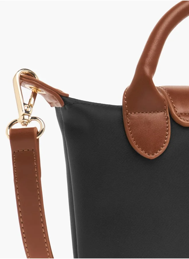 Celeste Womens Colourblock Crossbody Bag With Detachable Strap And Flap Closure