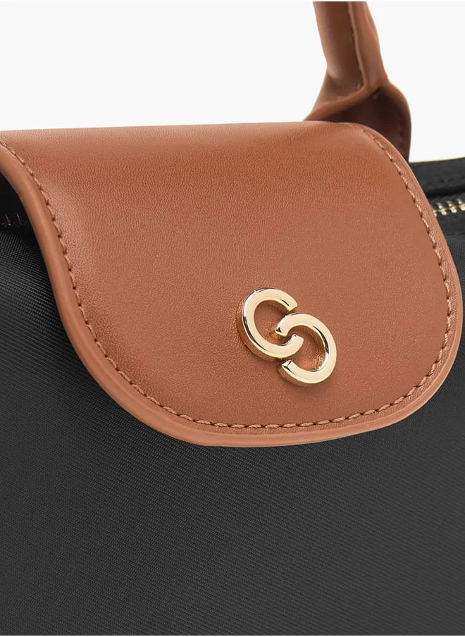 Celeste Womens Colourblock Crossbody Bag With Detachable Strap And Flap Closure