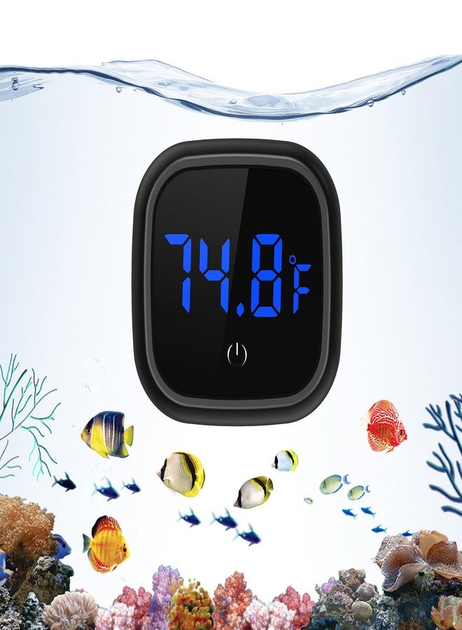 Ankilo Upgraded Aquarium Thermometer, Digital Fish Tank Thermometer, Large LED HD Display ±0.1°F, Fahrenheit Tank Temperature Measurement for Fish, Axolotl (Black) - Image 1