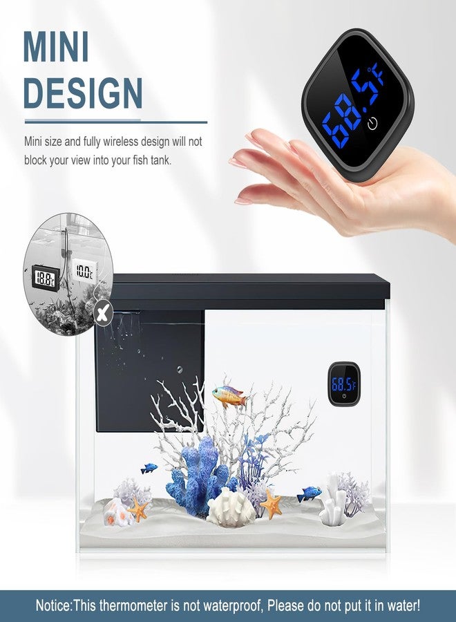 Ankilo Upgraded Aquarium Thermometer, Digital Fish Tank Thermometer, Large LED HD Display ±0.1°F, Fahrenheit Tank Temperature Measurement for Fish, Axolotl (Black) - Image 4