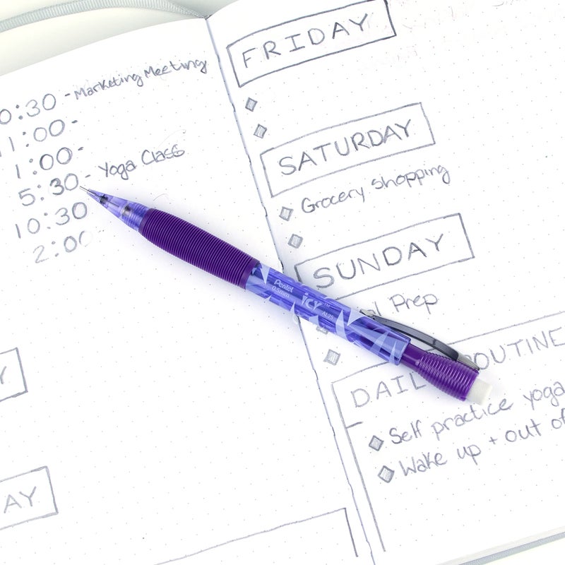 Pentel Icy Automatic Pencil, 0.5mm, Violet Barrel, Box of 12 (AL25TV) (Appearance may vary) - Image 4