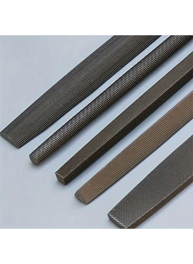5Pcs 6 Inch Industrial Steel Files Set Flat Round Half Round Triangle Square Metalworking Woodworking - Image 5