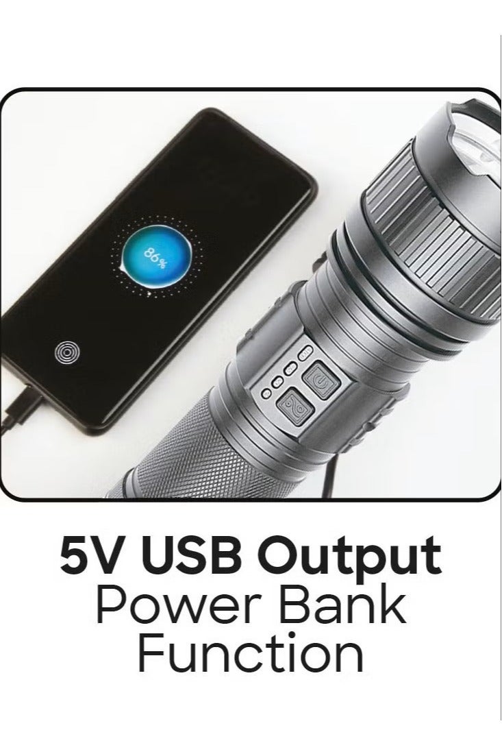 Sanford RADIANT-V2 Laser LED Tactical Camping Light 60W 2600m Range With Power Bank Function 20000mAh Battery, 7 Hours Working Time, Zoom Function (SF4673SL) - Image 2