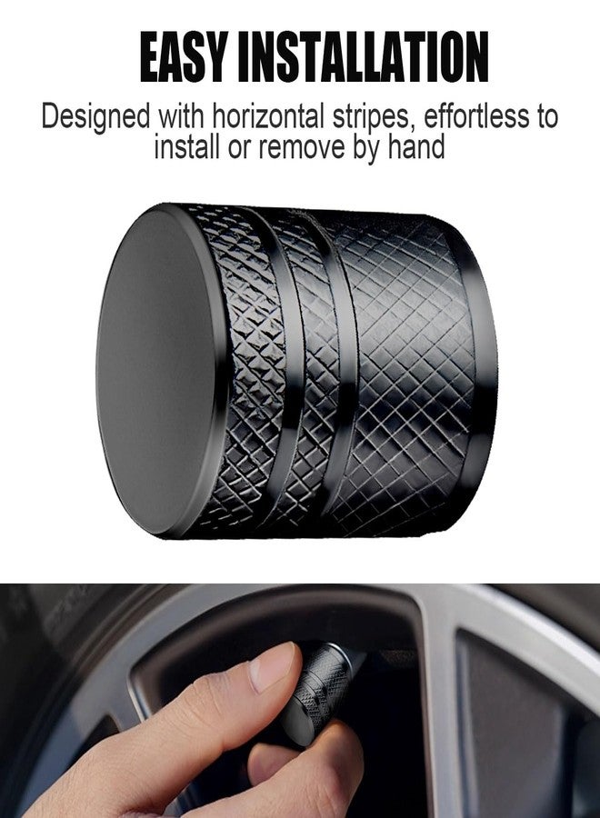 DESOUL Tire Valve Stem Caps - (4 Pack) Premium Metal Air Caps with Plastic Liner, Durable, Corrosion Resistant and Leak-Proof, Universal Fit for Cars, Trucks, Motorcycles, and Bikes - Black - Image 4