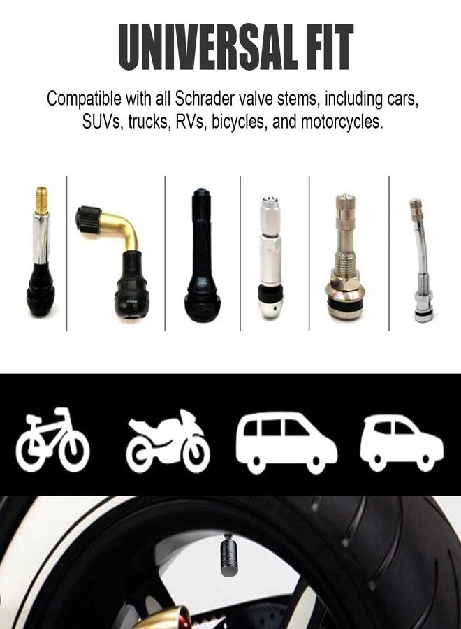 DESOUL Tire Valve Stem Caps - (4 Pack) Premium Metal Air Caps with Plastic Liner, Durable, Corrosion Resistant and Leak-Proof, Universal Fit for Cars, Trucks, Motorcycles, and Bikes - Black - Image 5