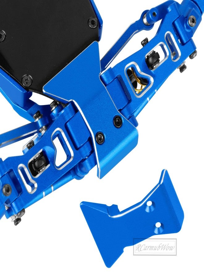 قطع غيار RCarmubWow RC Upgrades لسيارات Micro-B بمقياس 1/24 وMicro-T بمقياس 1/28، تشمل أعمدة نقل الحركة مع سداسي العجلات، وممتص الصدمات، ومسامير الشد، ونظام التوجيه، والحاجز الأمامي والمصد، باللون الأزرق الداكن. - Image 5