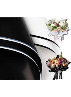 3A FEATURETAIL 3A Featuretail Assorted Colour Waterproof Flower or Gift Wrapping Premium Paper Sheet Korean Style Bouquet Wrap Sheets 23 Inch x 23 Inch Pack of Black White 10pc Pack 