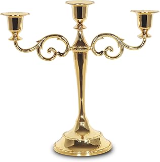 SUJUN 3-Candle Metal Candelabra Candlestick Holders 10.6 inch Tall Candle Holder Wedding Event Candelabra Candle Stand - Image 1