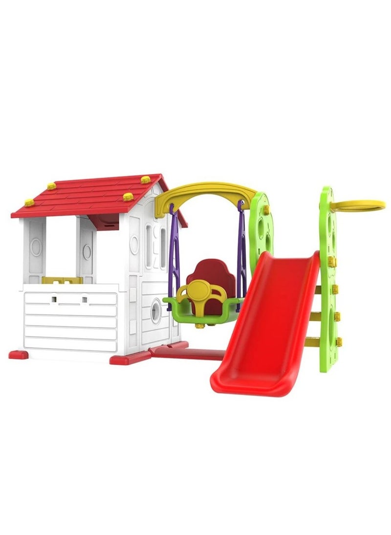Play house - Big Play Zone Playhouse with Swing & Slide CHD532 - Image 1