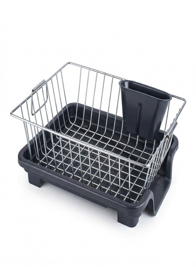 ZINBELL Stainless Steel Dish Drying Rack for Kitchen with Drain Tray & Spoon Holder | Rust-Proof Utensil Stand | Heavy Duty Bartan Stand | Dish Drainer Basket Organizer with Handle - Image 2