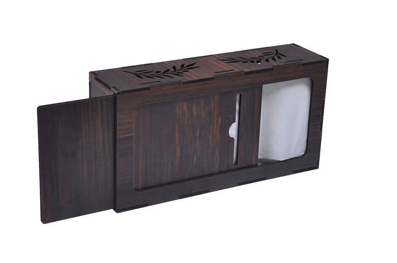 GLNRM Wooden Tissue Paper Box Holder Decorative Organizer Napkin Holder for Bathroom, Office, Kitchen, Car - with Tissue - Image 3