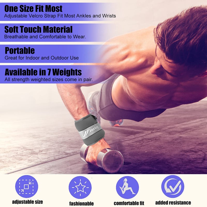 JORICY Ankle Weights, Wrist Leg Arm Weights for Women Men Kids Child with Adjustable Straps,A Pair of 3LBS(1.5LB Each Weight) Strength Training Weighted for Jogging, Running, Walking, Fitness, Sky Blue - Image 4