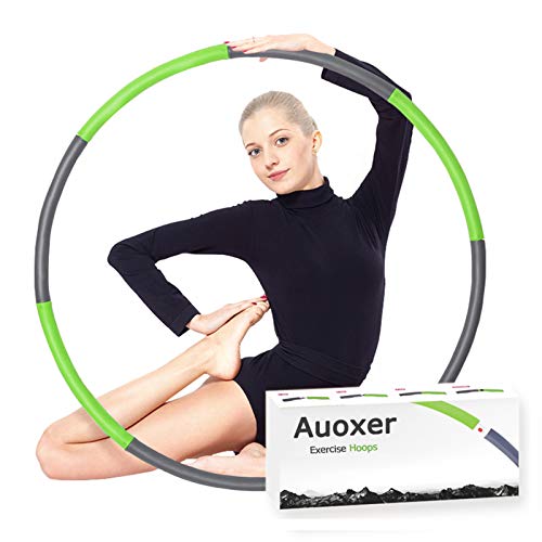 Auoxer Fitness Exercise Weighted Hoops, Lose Weight Fast by Fun Way to Workout, Fat Burning Healthy Model Sports Life, Detachable and Size Adjustable Design - Image 1