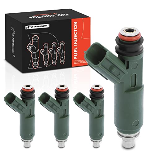 A-Premium Fuel Injectors Compatible with Toyota Corolla 2000-2004, Matrix 2003-2006, Celica, MR2 Spyder & Chevrolet Prizm & Pontiac Vibe, L4 1.8L, Set of 4, Replace# 94859505 - Image 1