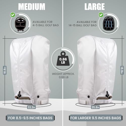 Regency غطاء مطر لحقيبة الجولف من ريجنسي - صديق للبيئة، يناسب جميع الأحجام، متين وسهل الوصول إلى الأندية (أبيض، كبير) - Image 2