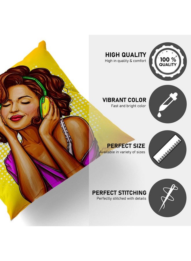 HOOPY Canvas Set of 5 Designer Decorative Throw Pillow/Cushion Covers (16 inch x 16 inch, Girly Print), Multicolor - Image 3