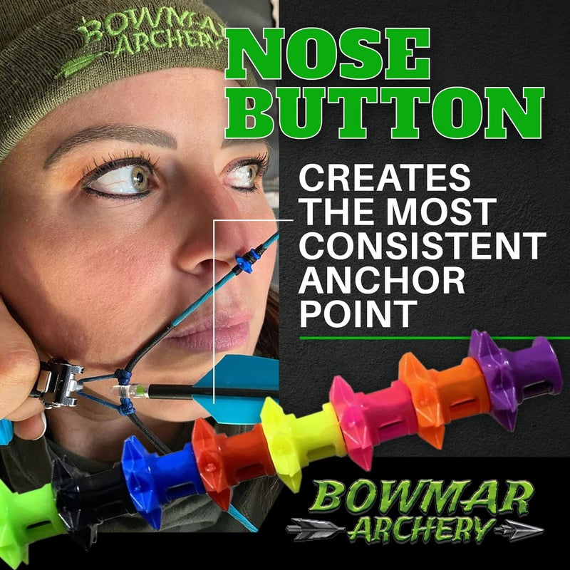 Bowmar Archery Nose Button, Extremely Light Weight, Creates Consistent Anchor Point, Two Sizes Included (Black) - Image 5