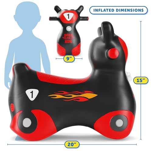 Waddle Bouncy Hopper Inflatable Hopping Toy Scooter Indoors and Outdoor for Toddlers and Kids Boys and Girls Ages 2 Years and Up BlackRed Zoomer - Image 5