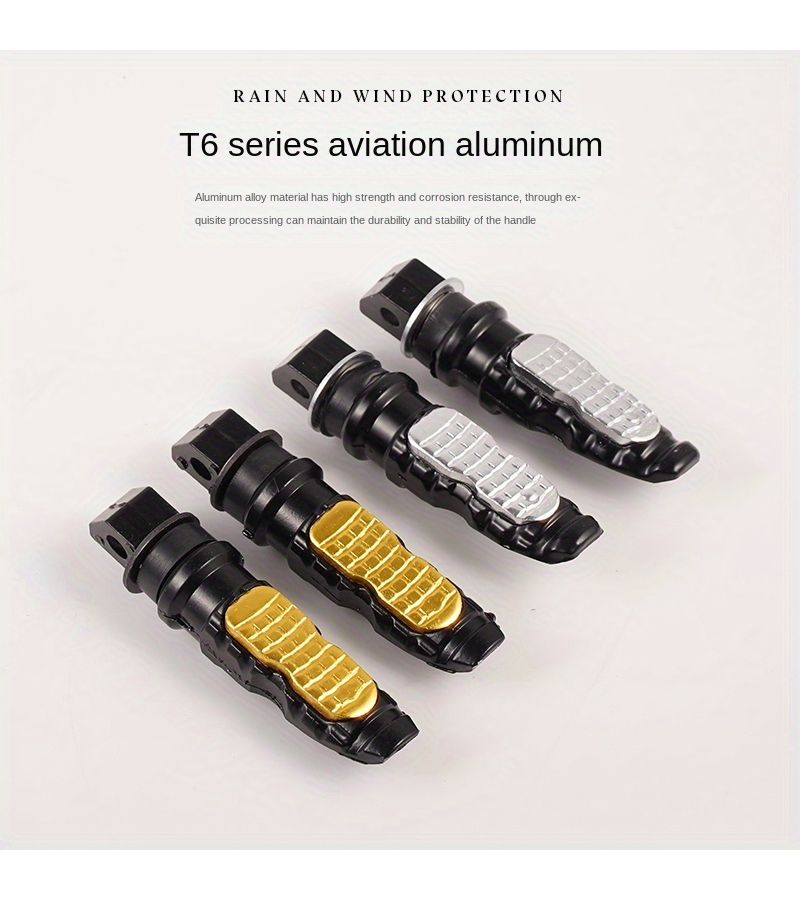 Motorcycle Off Road Vehicle Non Slip Foot Rests Aluminum Alloy Foot Pedals Rear Pedals Golden Universal Back Pedal - Image 5