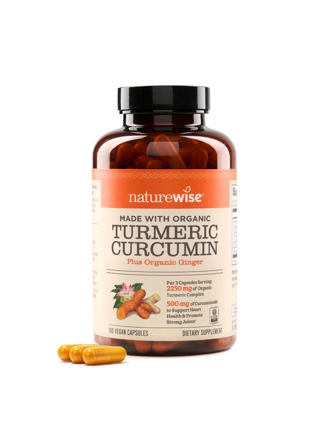 NatureWise Curcumin Turmeric 2250mg - 95% Curcuminoids & BioPerine Black Pepper Extract for Advanced Absorption - Daily Joint and Immune Health Support - Vegan, Non-GMO, 180 Count[60-Day Supply] - Image 1
