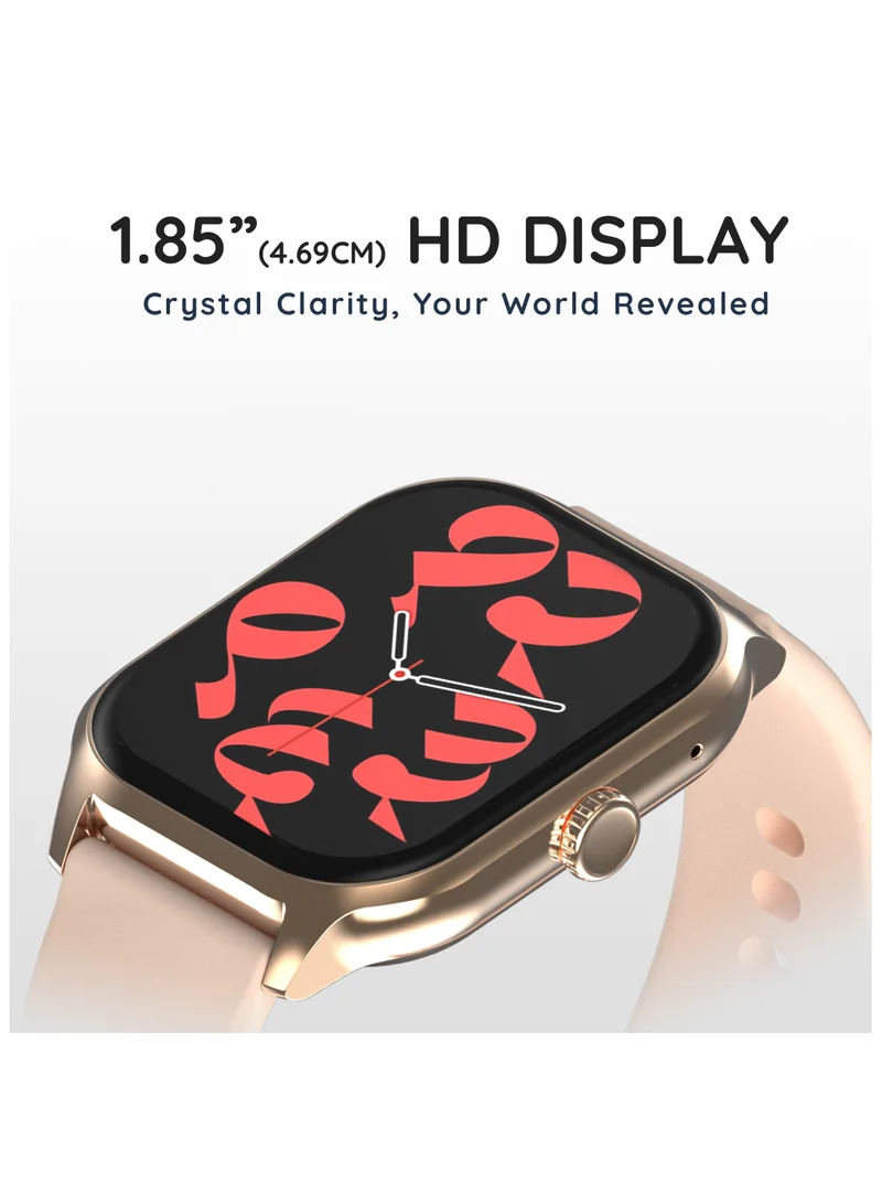 Pebble Vista 1.99" HD Infinite Display, BT Calling Smart Watch for Men & Women, Blood Oxygen Level, Heart Rate Monitoring, Multi Sports Modes, Step Pedometer, Multiple Watch faces, AI Voice, Rose Gold