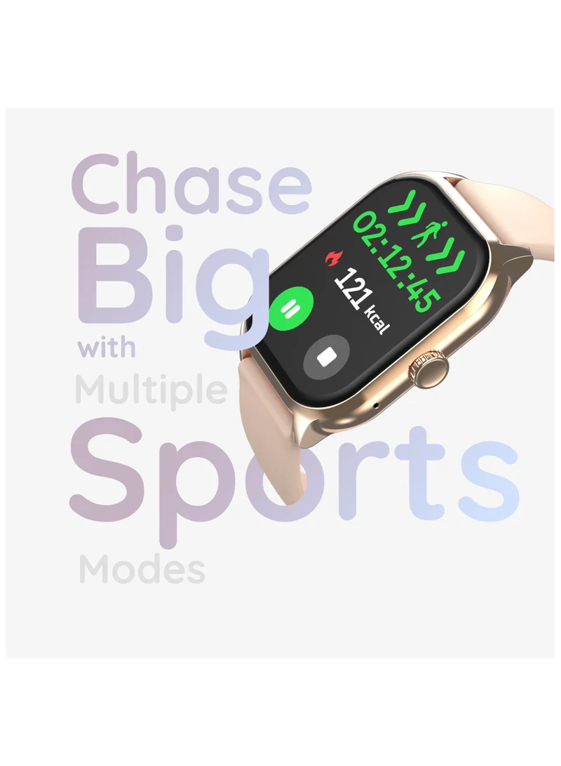 Pebble Vista 1.99" HD Infinite Display, BT Calling Smart Watch for Men & Women, Blood Oxygen Level, Heart Rate Monitoring, Multi Sports Modes, Step Pedometer, Multiple Watch faces, AI Voice, Rose Gold