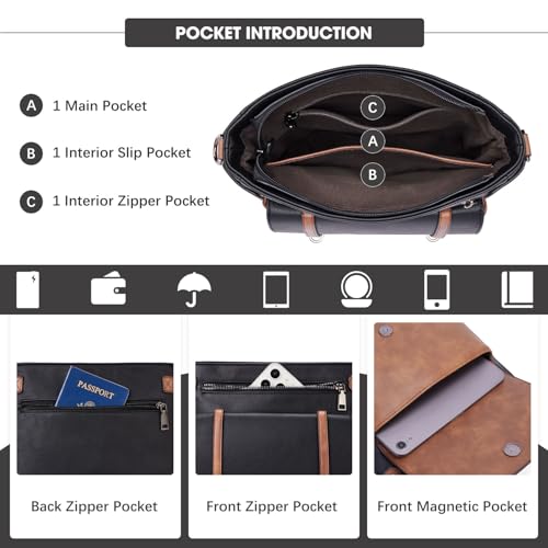 Roulens Crossbody Bags for Women,Multi Pocket Crossbody Purses Vegan Leather Shoulder Handbags Travel Purse Adjustable Strap - Image 3