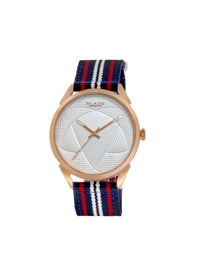 BLADE Retro Fútbol  Navy Blue-Red-White 3697GRW6L SS & Nylon 3-Hands Unisex Watch - Image 1