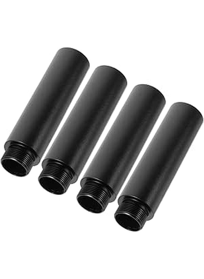 4 Pcs Black Microphone Stand Extension Tubes For Boom Arms And Shock Mounts - Image 1