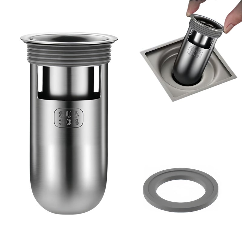 COLDDD Shower Floor Drain Plug Water Sealing Mini Bottle Trap Design 304 Stainless Steel Material Anti Odor Plugs for Bathroom 1 Depth 33