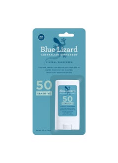 BLUE LIZARD BLUE LIZARD Sensitive Mineral Sunscreen Stick with Zinc Oxide SPF 50 Water Resistant UVA UVB Protection Easy to Apply Fragrance Free 05 Oz 