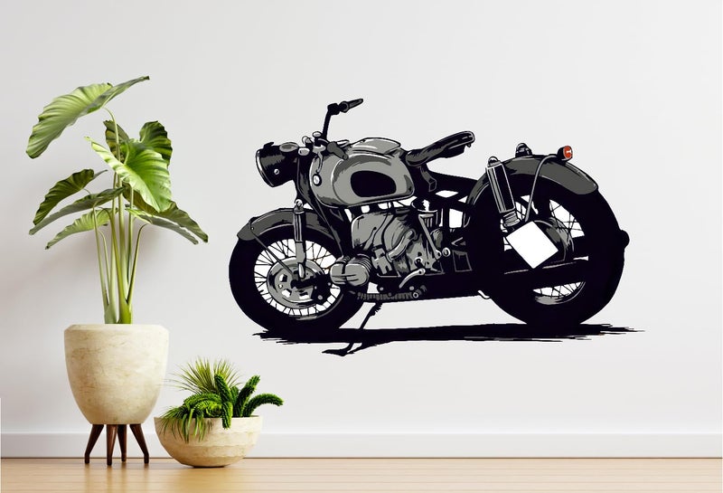 Decals Creation Pvc Royal Enfield Bike Wall Sticker For Living Room, Bedroom, Kids Room (Size - 50 Cm X 80 Cm) - Image 4