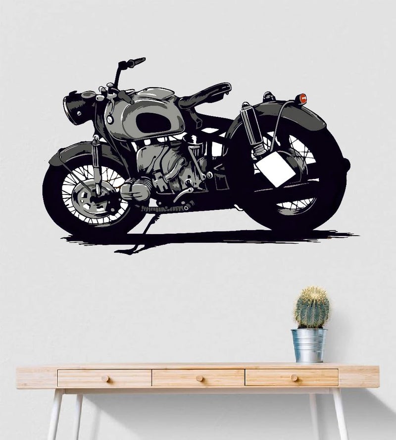 Decals Creation Pvc Royal Enfield Bike Wall Sticker For Living Room, Bedroom, Kids Room (Size - 50 Cm X 80 Cm) - Image 2
