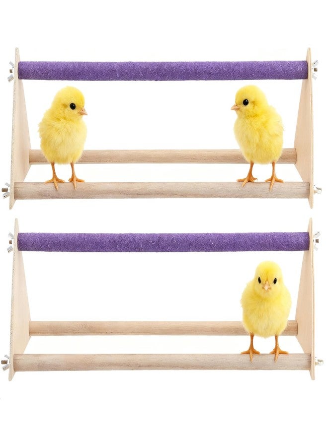 HOZEON 2PCS Wooden Chick Perch Stand, Training Chicken Perches Roosting Bar, Wood Chicken Roosting Bar Perch for Chicks, Parrot, and Birds - Image 1