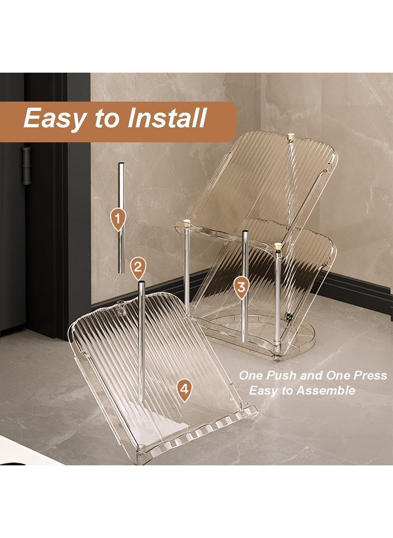 GRACIOUS MART GRACIOUS MART MultiLayer Shoe Rack Organizer Transparent and SpaceSaving 2 to 8 Tier Stackable Standing Vertical Shoes Racks for Shoes and Boots 2 Layer  - Image 2