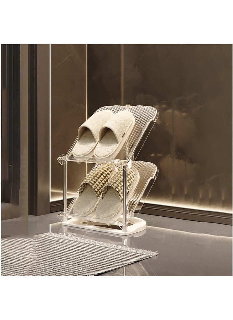 GRACIOUS MART GRACIOUS MART MultiLayer Shoe Rack Organizer Transparent and SpaceSaving 2 to 8 Tier Stackable Standing Vertical Shoes Racks for Shoes and Boots 2 Layer  - Image 1
