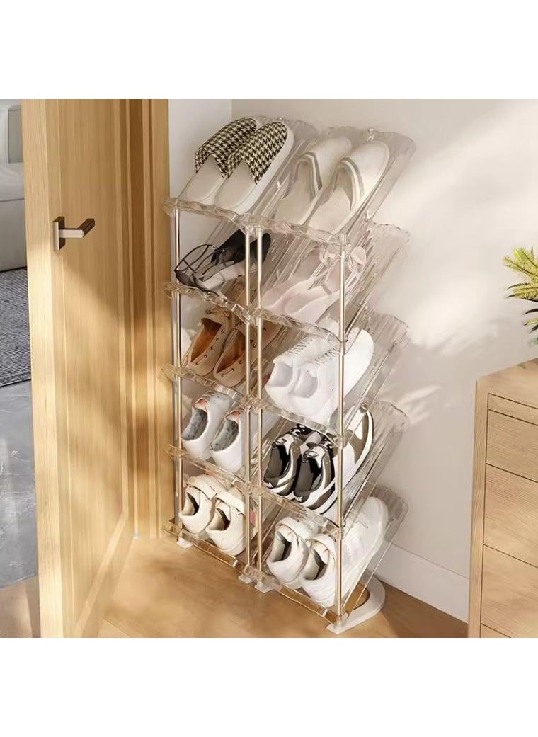 GRACIOUS MART GRACIOUS MART MultiLayer Shoe Rack Organizer Transparent and SpaceSaving 2 to 8 Tier Stackable Standing Vertical Shoes Racks for Shoes and Boots 2 Layer  - Image 4