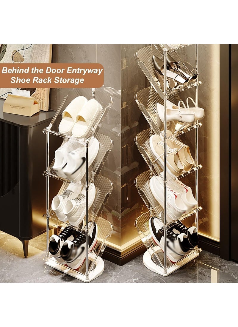 GRACIOUS MART GRACIOUS MART MultiLayer Shoe Rack Organizer Transparent and SpaceSaving 2 to 8 Tier Stackable Standing Vertical Shoes Racks for Shoes and Boots 2 Layer  - Image 3