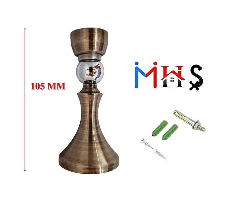 MHS Stainless Steel Magnetic Door Stopper Catcher Magnet Holder 360 Angle Hold with Screw Fittings Damroo Antique Pack of 2 - Image 2