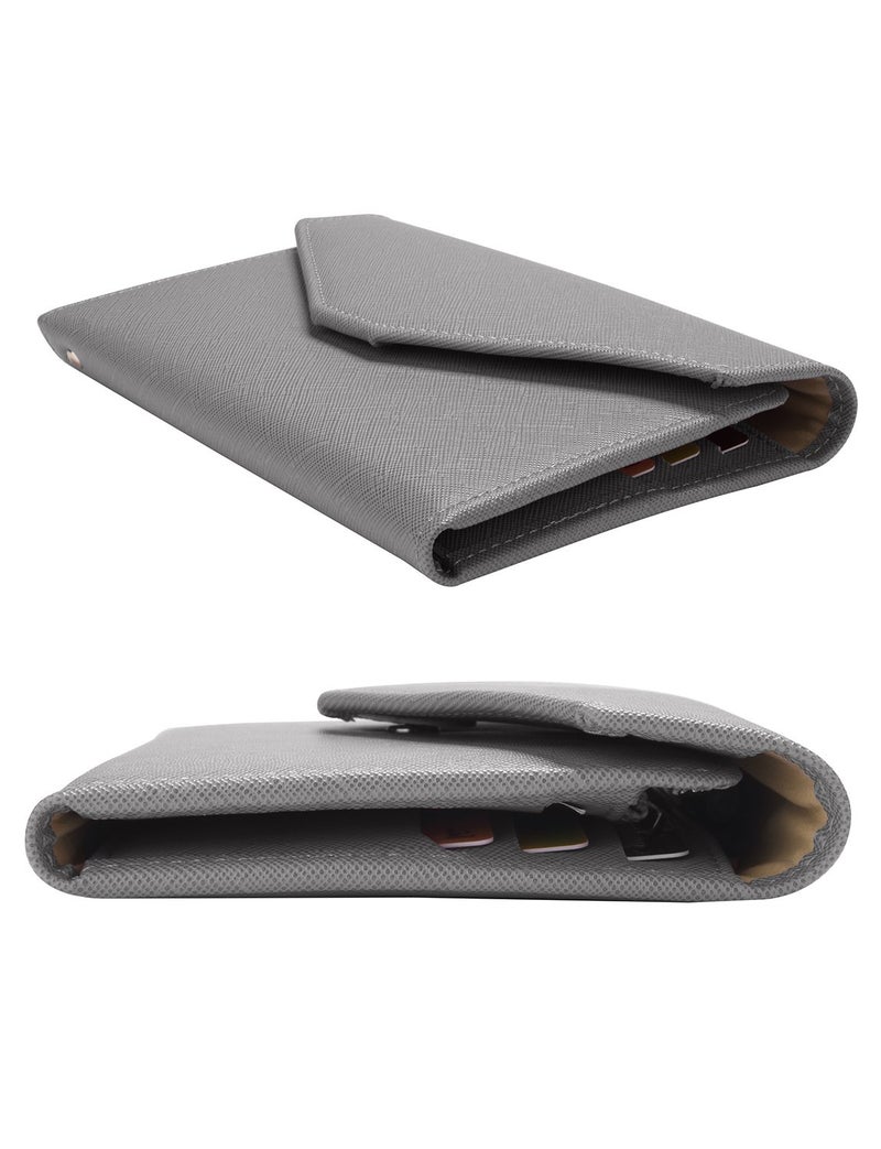 ZOPPEN Mulit-purpose Rfid Blocking Travel Passport Wallet (Ver.4) Tri-fold Document Organizer Holder, Grey - Image 5