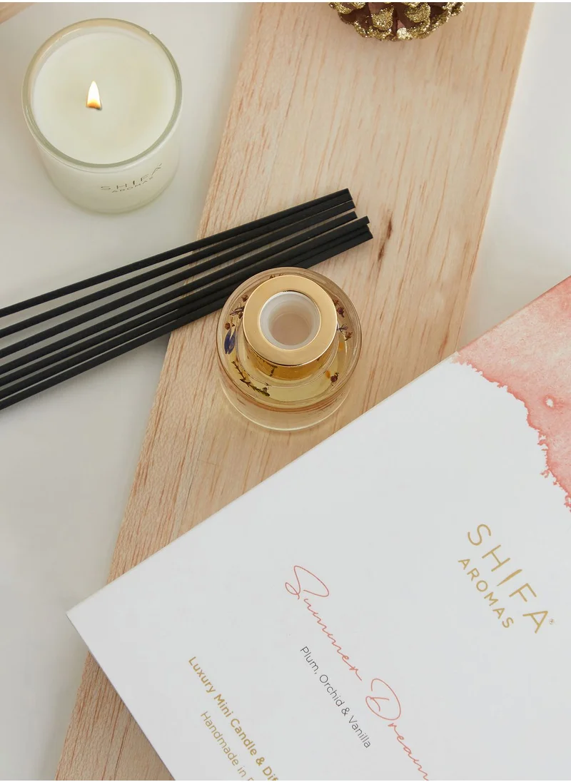 Shifa Aromas Plum, Orchid & Vanilla Candle & Diffuser Set