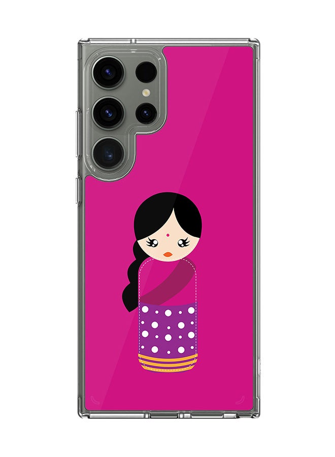 Stylizedd Classic Clear Case for Samsung Galaxy S24 Ultra , Hybrid Soft Case Flexible Edges Anti Drop TPU PC Gel Thin Transparent Cover - Indian Doll - Image 1