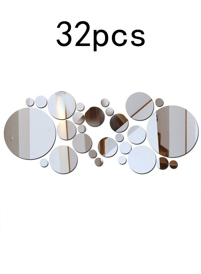 Zeemey 32pcs Round Acrylic Mirrors - Versatile Wall Decor for Bedroom, Living Room, Office, Kitchen, Bathroom - Space-Saving Design with No Electricity Needed, Bathroom Wall Art | Modern Wall Decor | Durable Acrylic, Bathroom Decor - Image 1