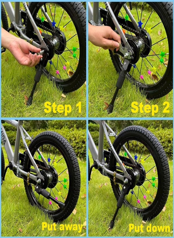 BOKFONIKS Kickstand for 12, 14, 16, 18, 20 Inch Kids Bikes - Carbon Steel Children’s Bicycle Kick Stand with Built-in Spring & Anti-Slip Pad(16inch) - Image 4