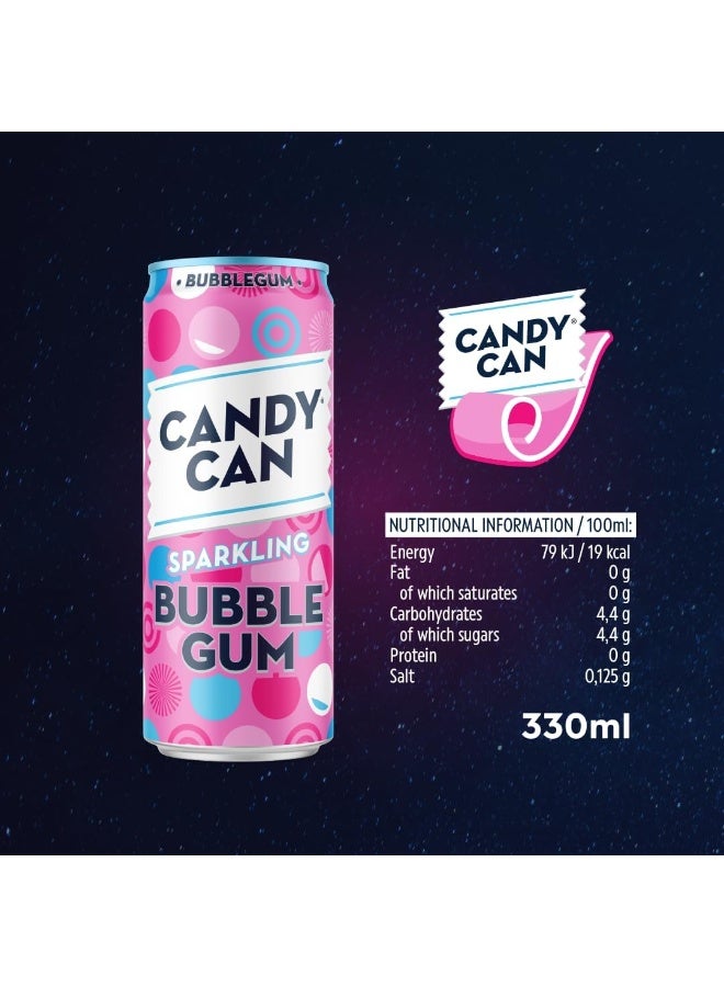 Candy Can Sparkling Bubble Gum Flavour Drink - Zero Sugar - 330 ml - Image 3